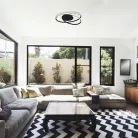 Rábalux 3256 Meridia beltéri mennyezeti lámpa, matt fekete, 40W