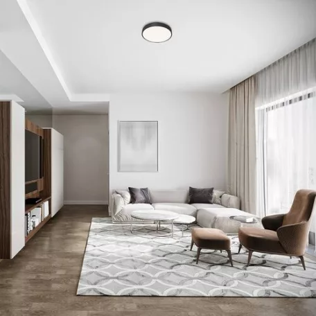 Rábalux 3314 Tesia beltéri mennyezeti lámpa, matt fekete, 36W, D40cm