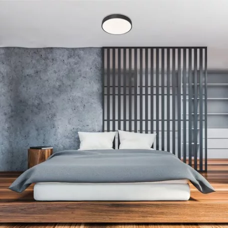 Rábalux 3316 Tesia beltéri mennyezeti lámpa, matt fekete, 60W, D60cm