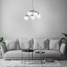 Rábalux 3470 Aslan beltéri függeszték, matt fekete, E14, C37, 5x5W