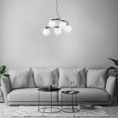   Rábalux 3470 Aslan beltéri függeszték, matt fekete, E14, C37, 5x5W