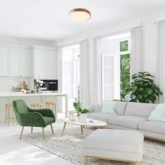   Rábalux 3527 Maple beltéri mennyezeti lámpa, fa/fehér, 24W, D42cm