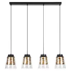 Rábalux 3544 Zenaida beltéri függeszték, matt fekete, E27, 4x60W