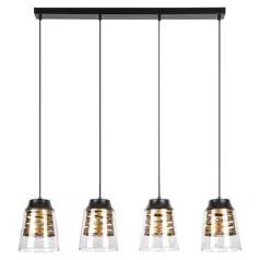   Rábalux 3544 Zenaida beltéri függeszték, matt fekete, E27, 4x60W