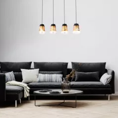   Rábalux 3544 Zenaida beltéri függeszték, matt fekete, E27, 4x60W