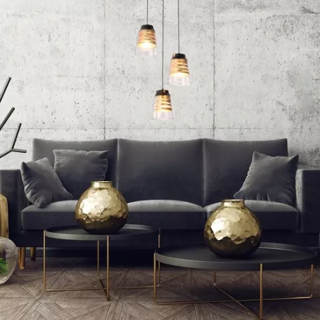 Rábalux 3545 Zenaida beltéri függeszték, matt fekete, E27, 3x60W