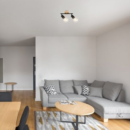 Rábalux 3977 Pablo beltéri spotlámpa, fém-fa, matt fekete, 2xE27