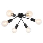 Rábalux 3990 Lamar beltéri mennyezeti lámpa, matt fekete, E27, 6x40W