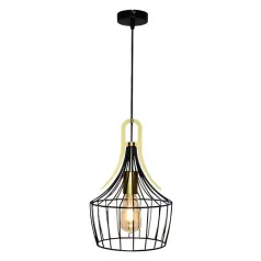   Rábalux 4925 Parov beltéri függeszték, matt fekete-arany, 1xE27