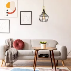   Rábalux 4925 Parov beltéri függeszték, matt fekete-arany, 1xE27