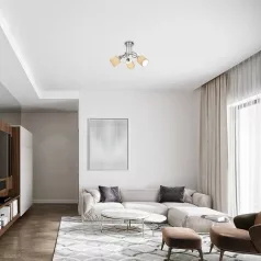   Rábalux 4980 Natina beltéri mennyezeti lámpa, szatén króm, E14, 3x25W