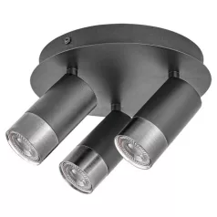   Rábalux 5071 Zircon beltéri mennyezeti lámpa, matt fekete, GU10, 3x5W