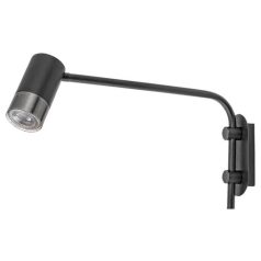   Rábalux 5072 Zircon beltéri fali lámpa kábellel, matt fekete, GU10