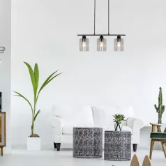   Rábalux 5078 Miroslaw beltéri függeszték, matt fekete, E27, 3x40W