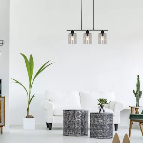 Rábalux 5078 Miroslaw beltéri függeszték, matt fekete, E27, 3x40W