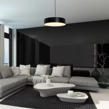 Rábalux 5082 Renata beltéri függeszték, matt fekete, 3xE27, D45cm