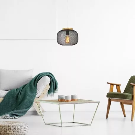 Rábalux 5238 Rupert beltéri függeszték, fekete, E27, 1x40W, D30