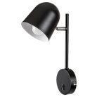 Rábalux 5242 Egon beltéri fali lámpa, fém, matt fekete, E14, 1x40W