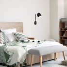 Rábalux 5242 Egon beltéri fali lámpa, fém, matt fekete, E14, 1x40W