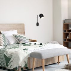   Rábalux 5242 Egon beltéri fali lámpa, fém, matt fekete, E14, 1x40W