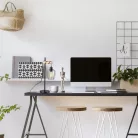 Rábalux 5245 Fabian beltéri asztali lámpa, fém-fa, matt fekete, 1xE27, H55