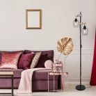 Rábalux 5246 Fabian beltéri állólámpa, fém-fa, matt fekete, 2xE27, H168