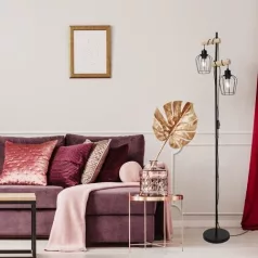   Rábalux 5246 Fabian beltéri állólámpa, fém-fa, matt fekete, 2xE27, H168