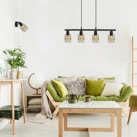 Rábalux 5281 Indiana beltéri fali lámpa, matt fekete, 1xE14, 25W