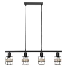 Rábalux 5284 Indiana beltéri függeszték, matt fekete, 4xE14, 25W