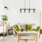 Rábalux 5284 Indiana beltéri függeszték, matt fekete, 4xE14, 25W