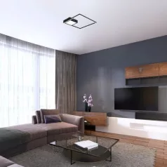   Rábalux 5286 Sirius beltéri mennyezeti lámpa, matt fekete, 30W, 40cm