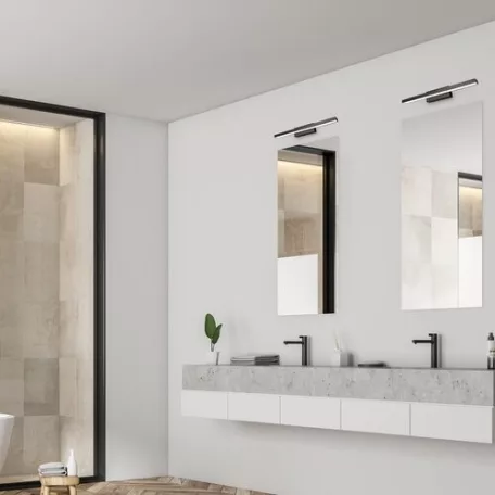 Rábalux 5732 John beltéri fürdőszobai lámpa, fekete, 12W, L49, IP44