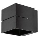 Rábalux 7017 Kaunas beltéri fali lámpa, kocka, matt fekete, 1xG9