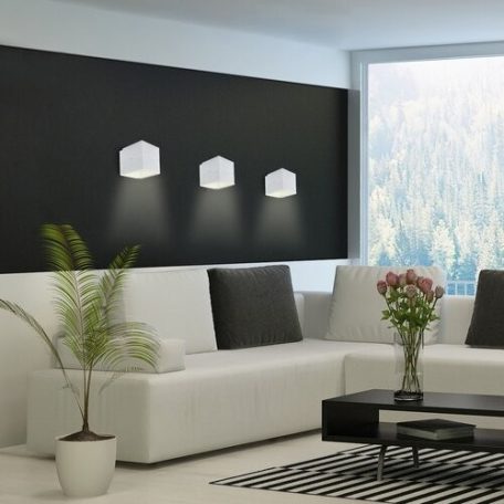 Rábalux 7018 Kaunas beltéri fali lámpa, kocka, matt fehér, 1xG9