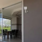 Rábalux 7919 Amalfi kültéri fali lámpa, szatén króm, 8W