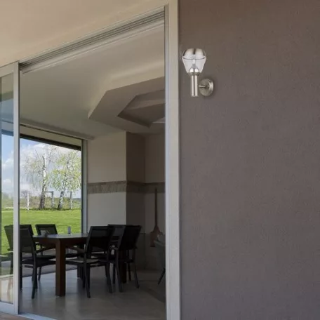 Rábalux 7919 Amalfi kültéri fali lámpa, szatén króm, 8W