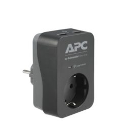   SCHNEIDER PME1WU2B-GR APC túlfeszültségvédő, fekete, 1 kimenet 5 V, 2,4 A, 2 port, USB-töltő, 230 V