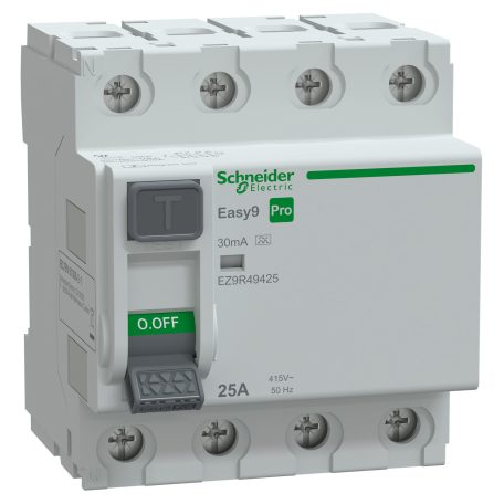 Schneider EZ9R49425 EASY9 PRO Áram-védőkapcsoló (FI-relé) 4P/25A 30mA A