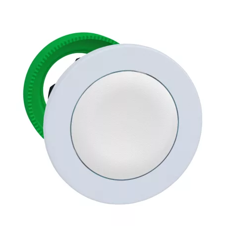 Schneider ZB5FH01C1 Harmony panelbe süllyesztett műanyag nyomógomb fej, Ø30, fehér, fehér perem