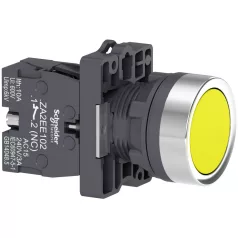   Schneider XA2EA51 Harmony Easy Series  Ø22 Nyomógomb, visszatérő, sárga, 1NC #