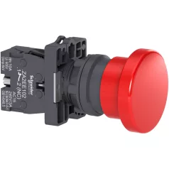   Schneider XA2EC42 Harmony Easy Series  Ø22 Nyomógomb, Ø40 gombafejű, piros, 1NC