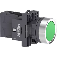   Schneider XA2EH031 Harmony Easy Series  Ø22 Nyomógomb, gombafejű, zöld, 1NO