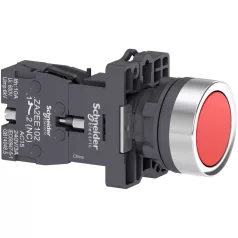   Schneider XA2EH042 Harmony Easy Series  Ø22 Nyomógomb, gombafejű, piros, 1NC