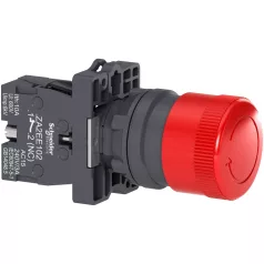   Schneider XA2ES442 Harmony Easy Series  Ø22 Komplett vészgomb Ø30 fej,  piros, 1NC