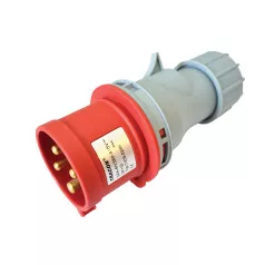   Tracon TICS-024H Ipari csatlakozó dugó, külső tömítőszelencével 32A, 400V, 3P+E, 6h, IP44