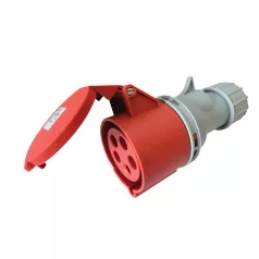   Tracon TICS-215H Ipari csatlakozóaljzat, külső tömítőszelencével 16A, 400V, 3P+N+E, 6h, IP44