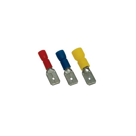 Tracon PCS5 Szigetelt rátolható csatlakozó csap, sárgaréz, piros 4,8×0,8mm, 1,5mm2