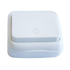   Tracon TTK-04L Falon kívüli nyomókapcsoló világítás jellel (tapétakapcsoló) 10AX/250VAC, IP20