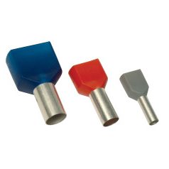   Tracon E22I Szigetelt (PA6.6) iker-érvéghüvely, ónoz. elektr.réz, sárga