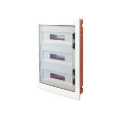   Tracon EDSS-18/3 Süllyesztett elosztódoboz, füstszínű-sík ajtóval, NPE nélkül